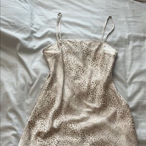 Forever 21 Cream and Brown Leopard Print Dress